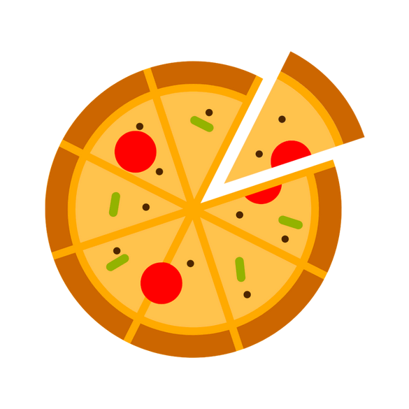 pizza découpée